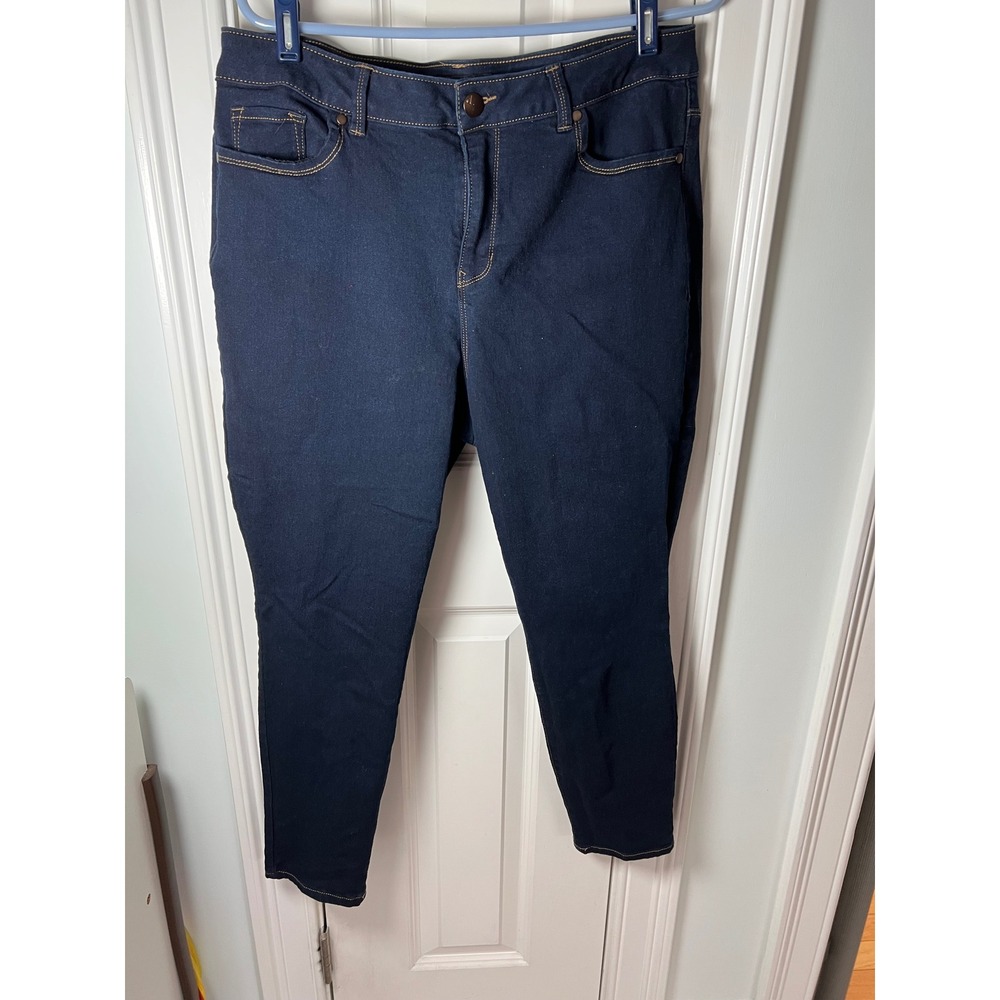 d.jeans New York Womens 16W Dark Indigo Skinny Jeans Repreve Stretch Denim 1176